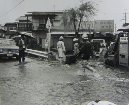 美原町の浸水