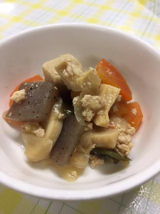 高野豆腐のそぼろ煮の写真です