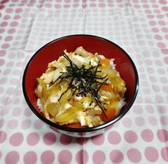 親子丼の出来上がりの写真