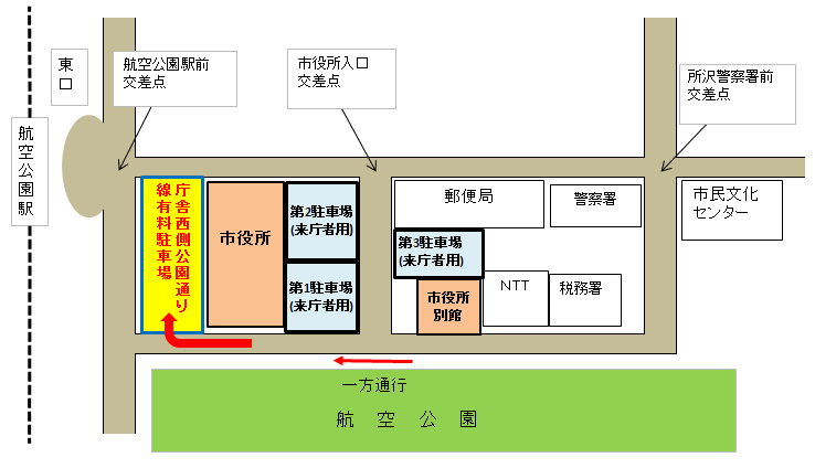 市役所駐車場のご案内図